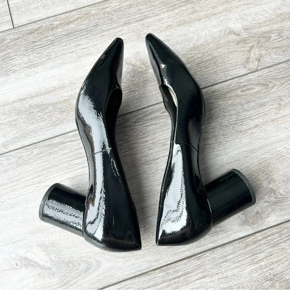 Zara Vegan Patent Leather Circle Heel Pumps - Picture 7 of 14